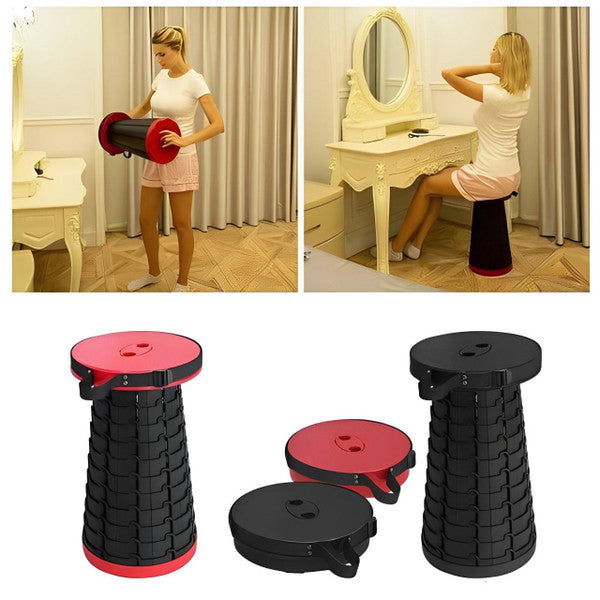 Belro Ultra Light Retractable Stool in a home and garden setting, compact and portable furniture with a sleek design.