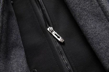 Belro removable hooded coat displayed on a hanger, showcasing its stylish design and adjustable hood in a neutral fabric.