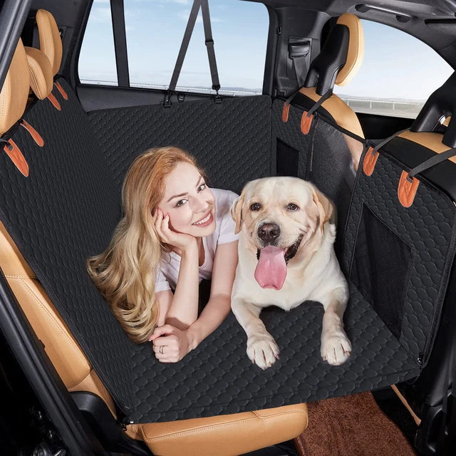 Belro hard floor car seat extension for dogs, automotive product, showing the sturdy platform and safety features for pet travel.
