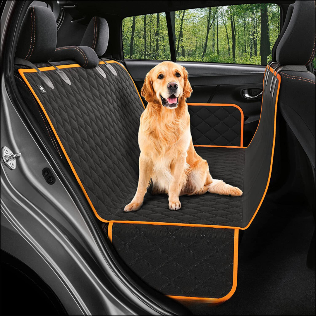 Belro hard floor car seat extension for dogs, providing a secure and comfortable space for pets during car rides.