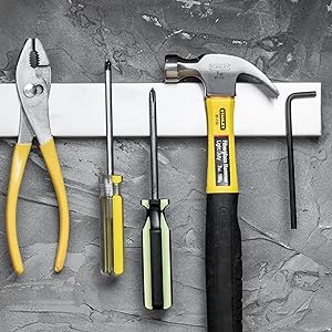 Belro 14-inch magnetic knife and tools holder mounted on kitchen wall for organizing knives and kitchen tools.