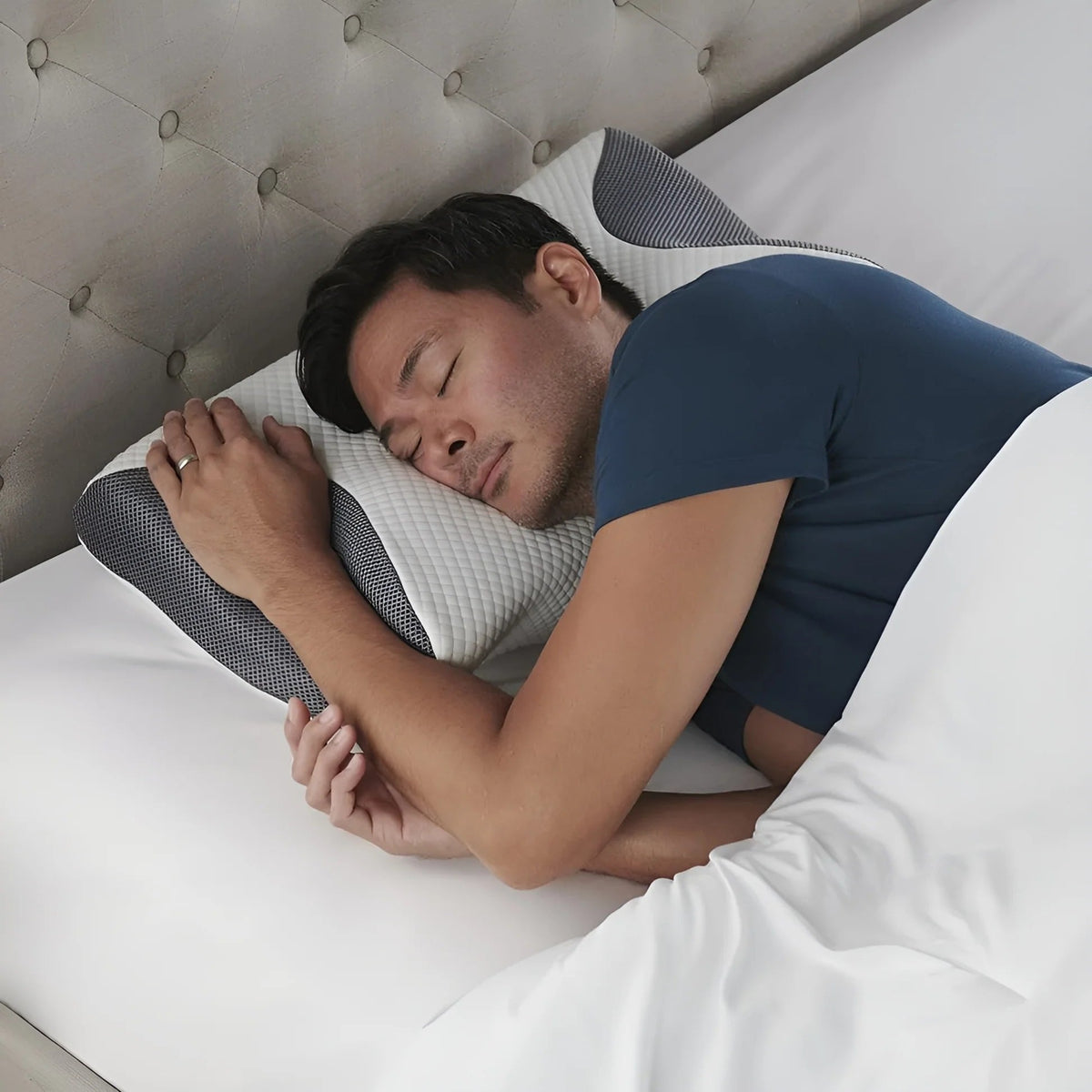 Belro cervical pillow for neck pain relief, ergonomic accessory designed to support and comfort the neck during rest.