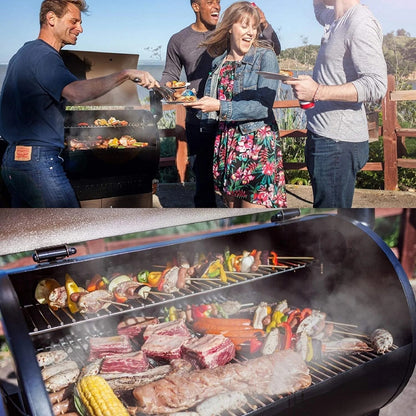 Casavibeo Z Grills Wood Pellet Ultimate 8-in-1 smoker grill with digital control panel and stainless steel construction.