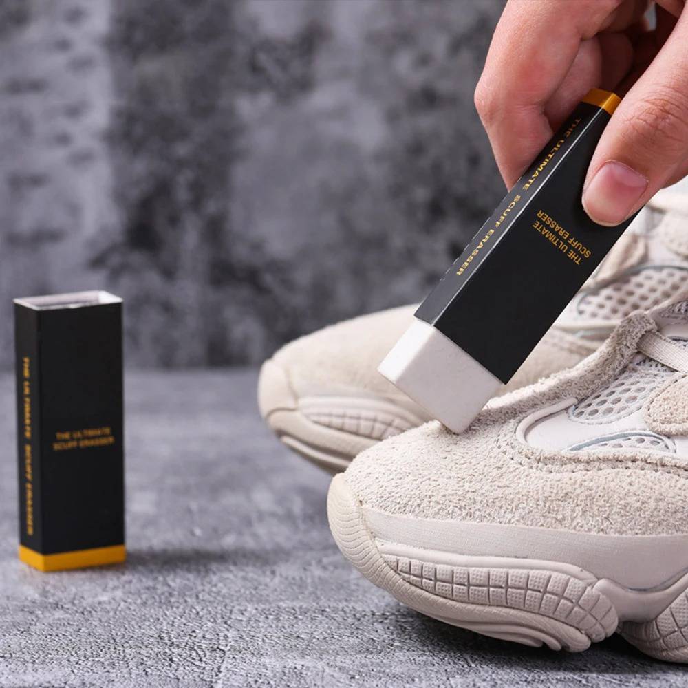 Belro Sneaker Eraser for footwear cleaning, showing a close-up of the eraser tool on a white sneaker surface.