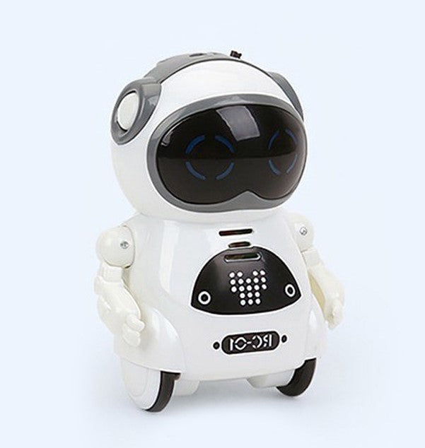 White Pocket RC Robot toy from Belro, a small interactive remote-controlled robot for kids and play.