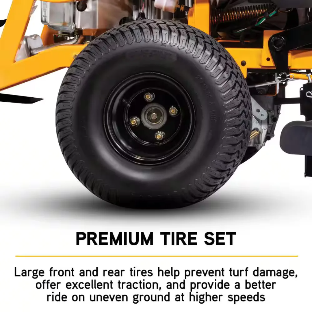 Casavibeo Cub Cadet Ultima Series ZT1 42-inch zero-turn mower with cutting deck and operator seat, ideal for lawn maintenance.