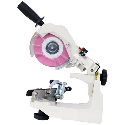 Casavibeo professional chainsaw sharpener with adjustable multi-angle chain grinder on a bench for precise sharpening.