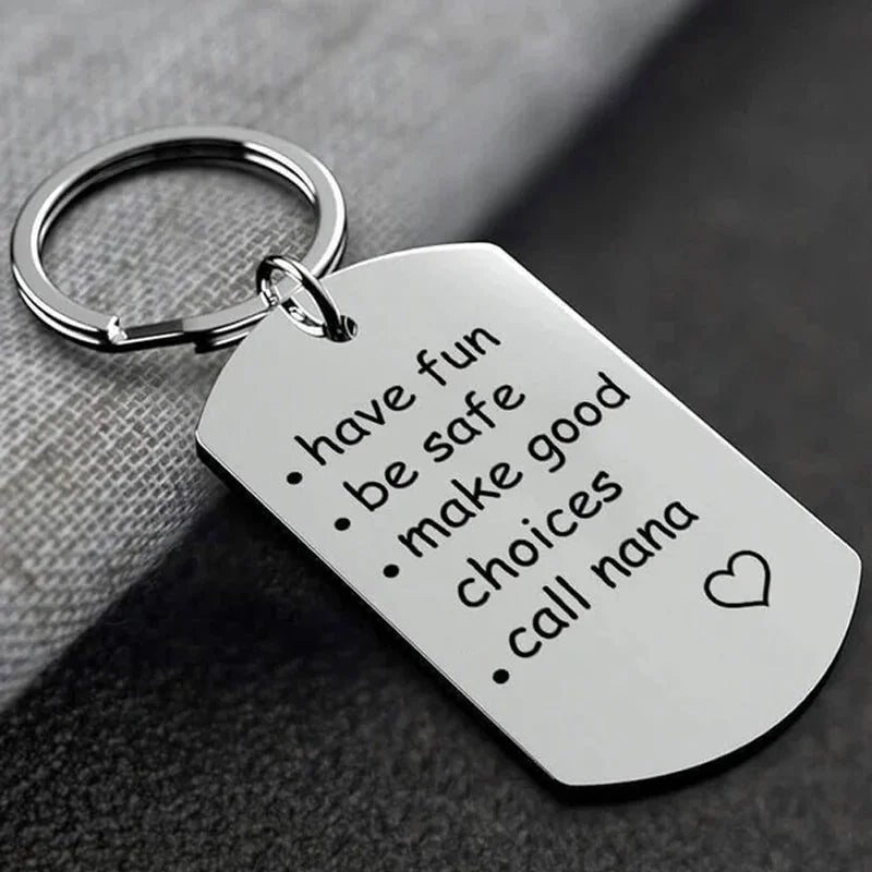 Belro stainless steel keychain with engraved reminder to do things, durable accessories for keys and everyday use