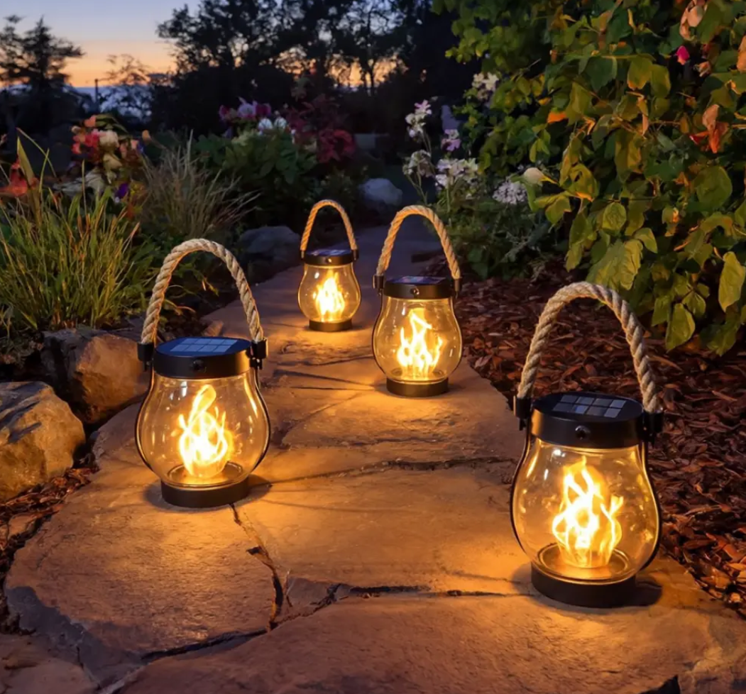 BowLift Solar Flame Garden Light with magical fire seed design, outdoor décor, and mood lighting for garden or patio spaces.