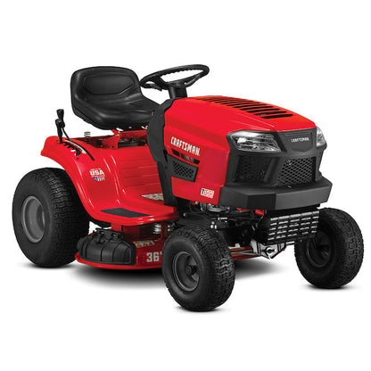Casavibeo Craftsman T100 36-inch gas riding lawn tractor with 11.5 HP engine, shown outdoors on a grassy lawn.