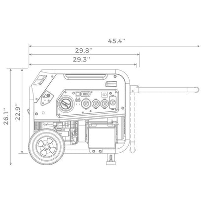 Casavibeo 8000W/10,000W tri-fuel generator with electric start, 120V/240V, and wheel kit for easy portability.