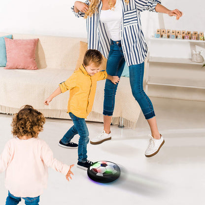 Two Belro hover ball soccer toys on a smooth surface, designed for indoor play and active outdoor fun.