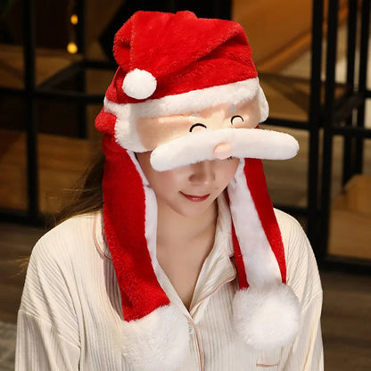 Belro plush Christmas hat for men, soft and festive party accessory with red and white design, perfect for holiday celebrations.