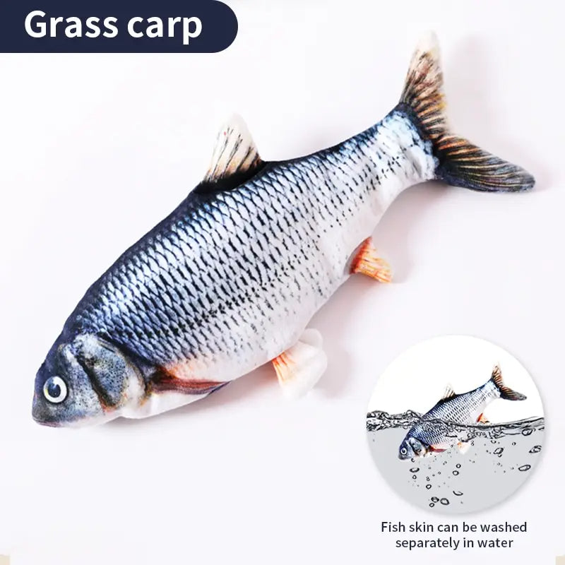 Belro USB charging interactive cat toy fish with moving fins, designed to entertain cats and stimulate their natural hunting instincts.