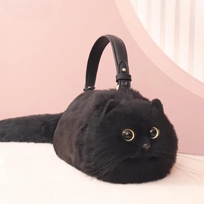 Belro one shoulder plush cat bag featuring a cute cat design, ideal as a stylish accessory and wallet holder.
