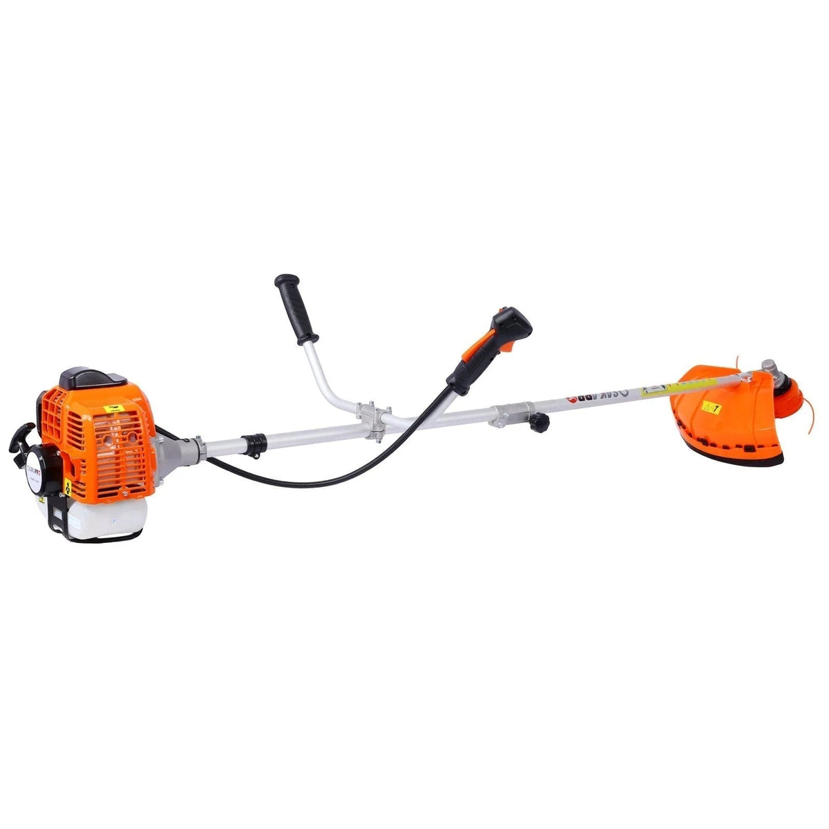 Casavibeo 3-in-1 blower, string trimmer, and 10-inch brush cutter with rubber handle and shoulder strap for outdoor yard work.