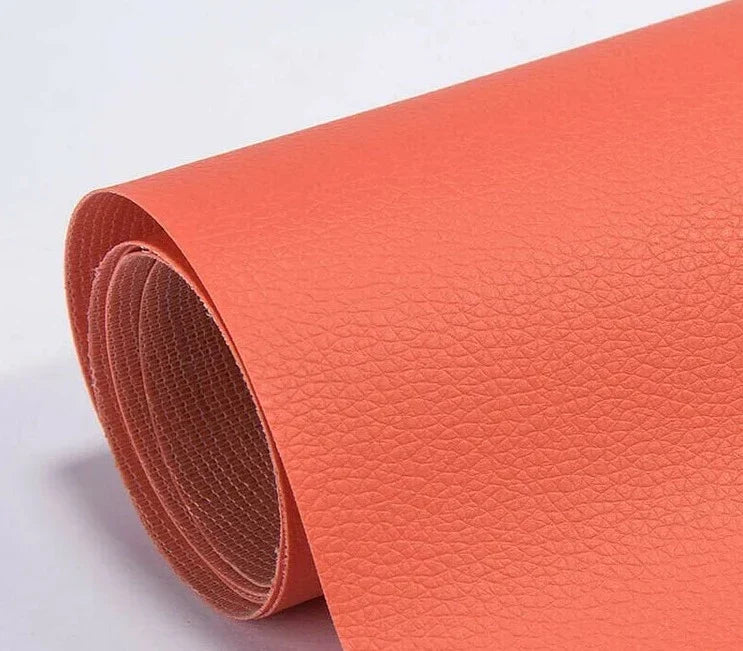 Belro self-adhesive leather refinish kit for sofa repair, featuring cuttable leather patches for seamless furniture restoration.