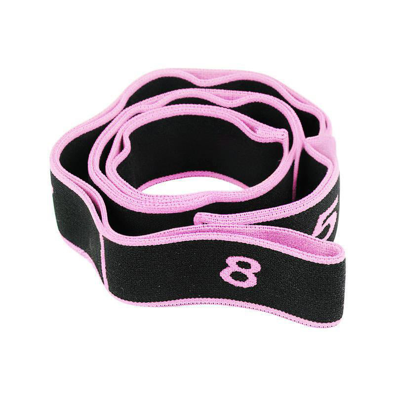 Mivoza Deutschland adjustable resistance band with 8 segments, suitable for yoga and strength training exercises at home.