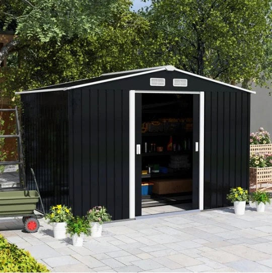 Casavibeo outdoor garden storage shed and tool house with double doors and weather-resistant design for outdoor organization.