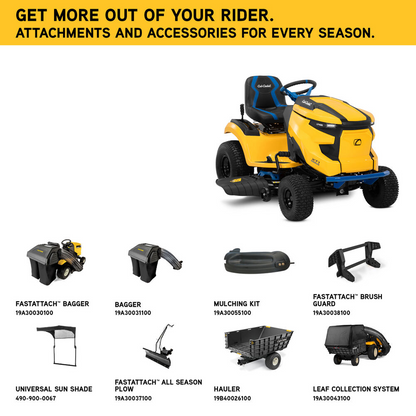 Casavibeo Cub Cadet XT1 LT42E electric lawn tractor with 42-inch cutting deck, shown on a well-maintained lawn.