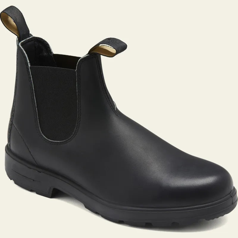 Unisex waterproof Chelsea boots by BowLift featuring slip-on style, durable construction, and classic design in black leather.