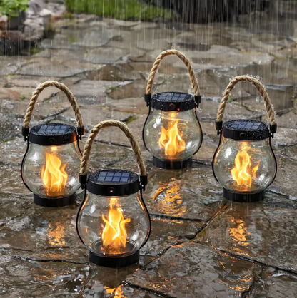 BowLift Solar Flame Garden Light with outdoor décor design, resembling a magical fire seed, ideal for garden and landscape lighting.
