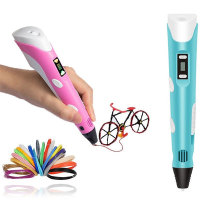 Belro Original 3D Printing Pen for electronics, showing the pen with filament ready for 3D drawing in a close-up view.