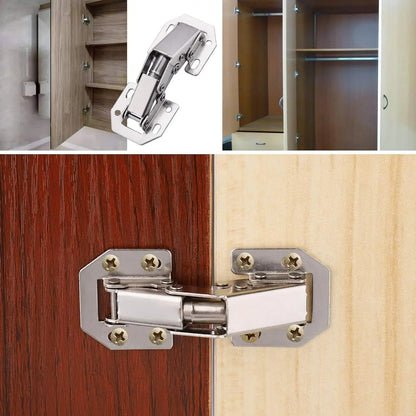 Set of 10 Belro cabinet hinges showing metal hinges with mounting plates for furniture doors and cabinetry.