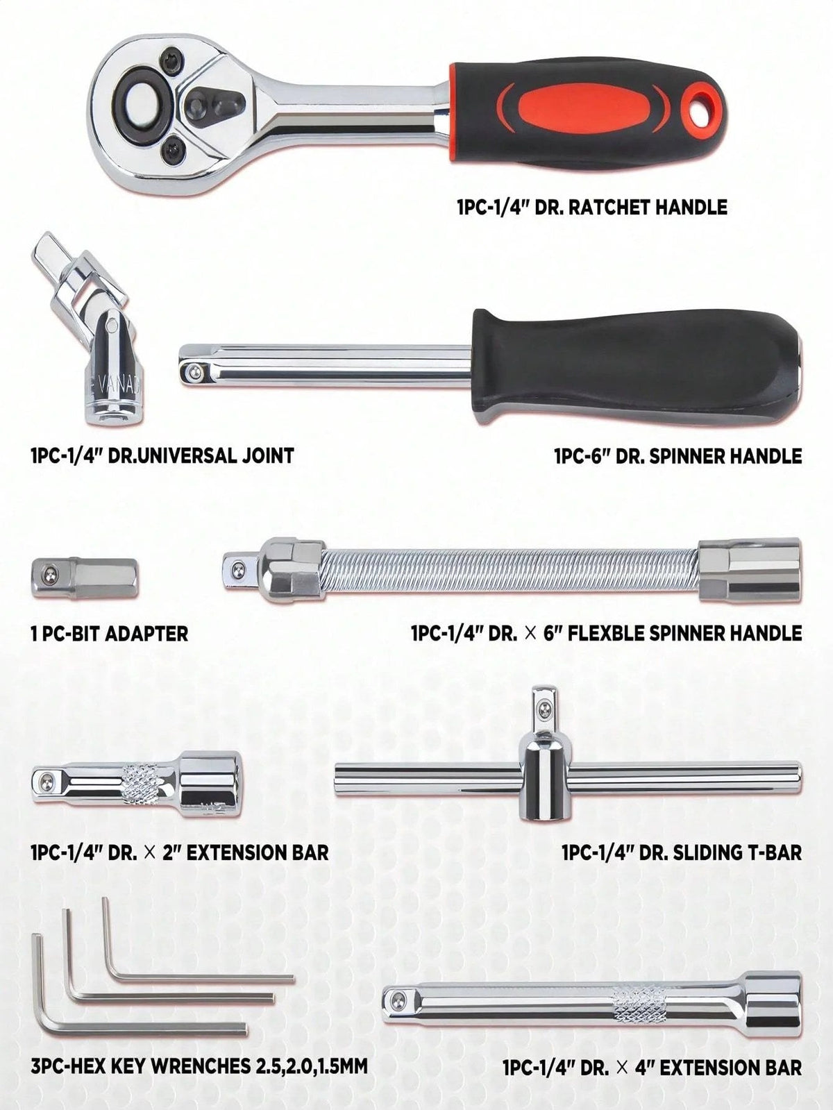 Casavibeo part-driven socket claw ratchet wrench tool set with drill socket set in metric sizes, showing various wrench and socket components.