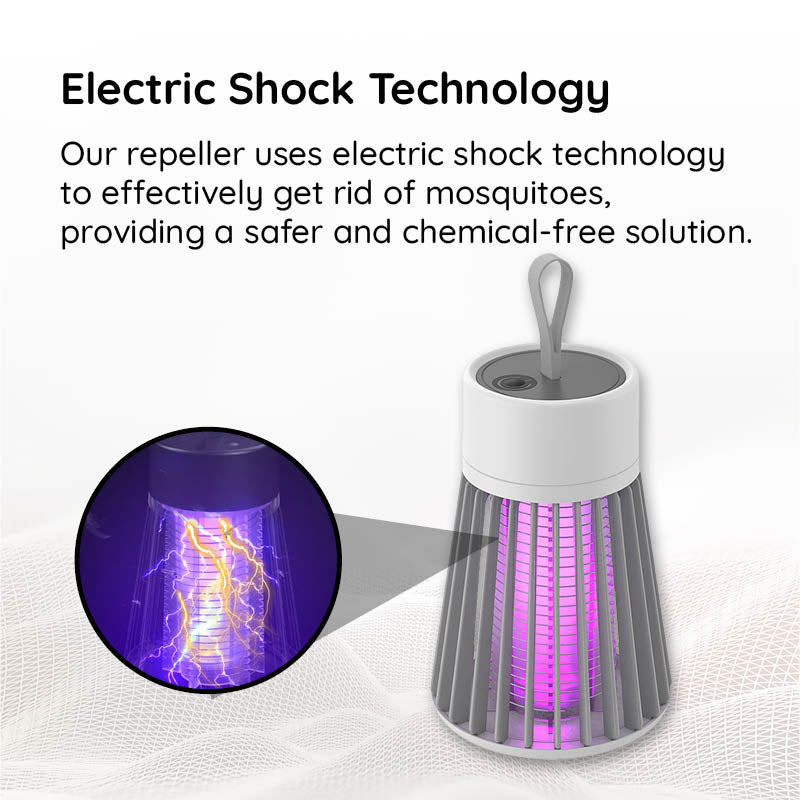 Close-up of Belro portable USB rechargeable pest repellent lamp for outdoor use, designed for effective home and garden pest control.