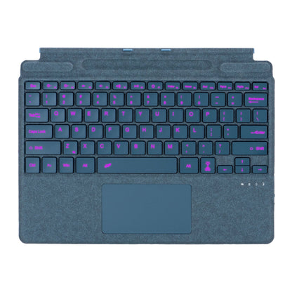 Colorful backlit Microsoft Surface Pro Bluetooth keyboard by GETDECO with slim magnetic design and 10m range for Surface Pro models.