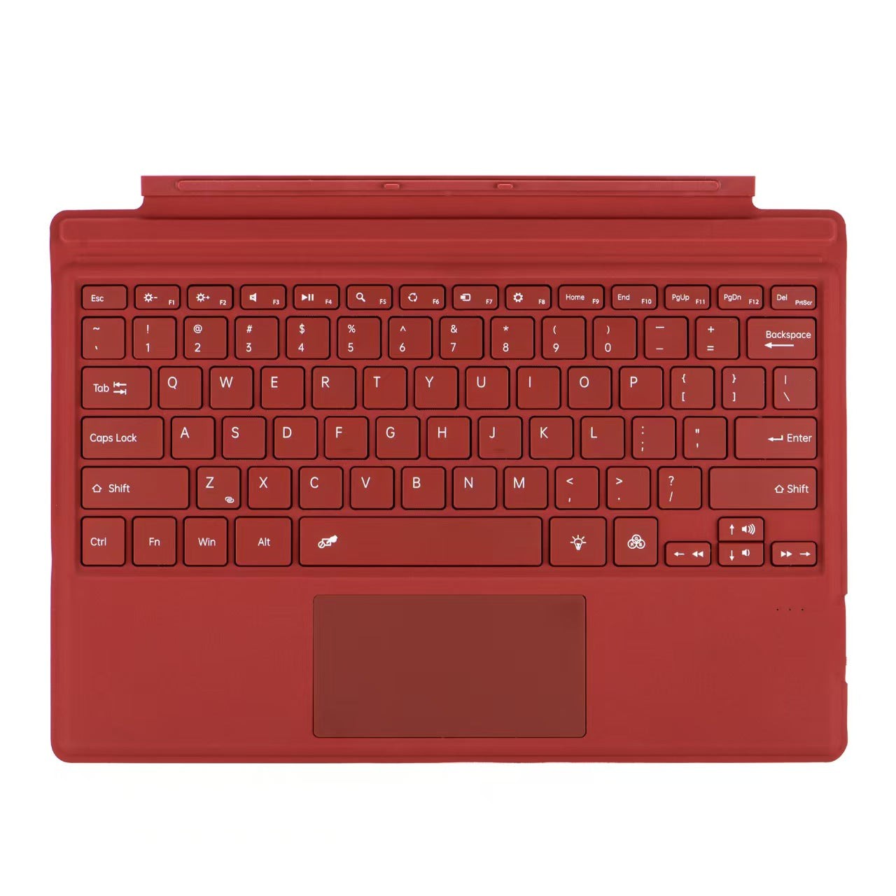 Colorful backlit Microsoft Surface Pro Bluetooth keyboard by GETDECO, slim magnetic design with 10m range, compatible with Surface Pro models.