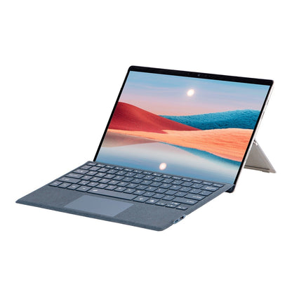 Colorful backlit Microsoft Surface Pro Bluetooth keyboard by GETDECO with slim magnetic design and 10m range, compatible with Surface Pro models.