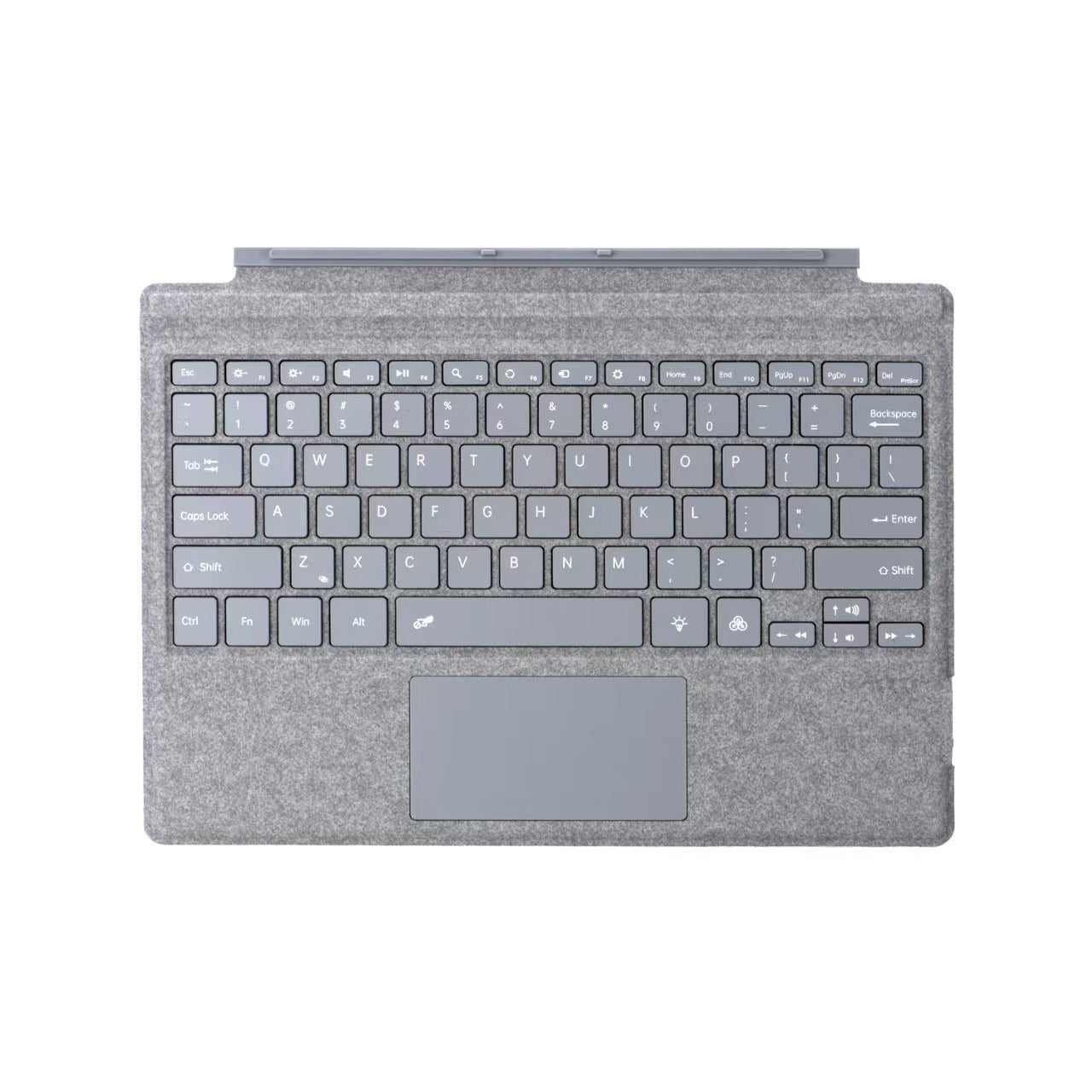 Colorful backlit Microsoft Surface Pro Bluetooth keyboard by GETDECO with slim magnetic design and 10m range, compatible with Surface Pro models.