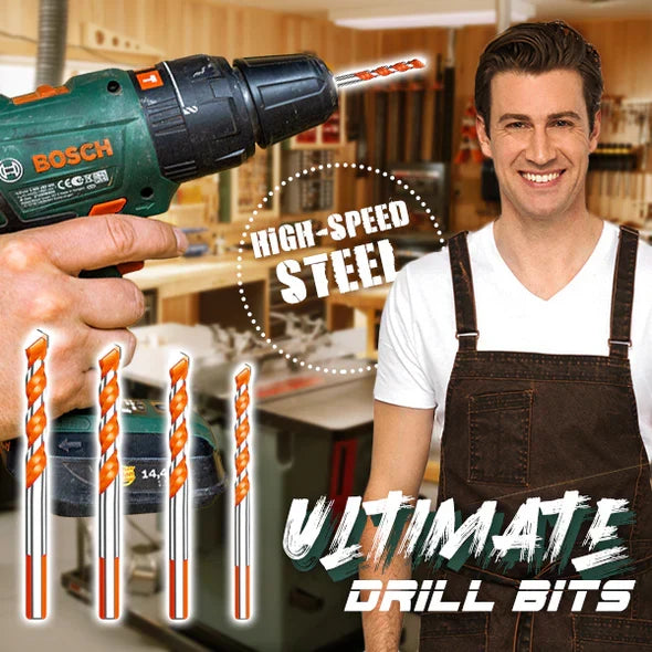Belro Ultimate Drill Bits set with various drill bits arranged on a wooden surface, ideal for tools and hardware projects.