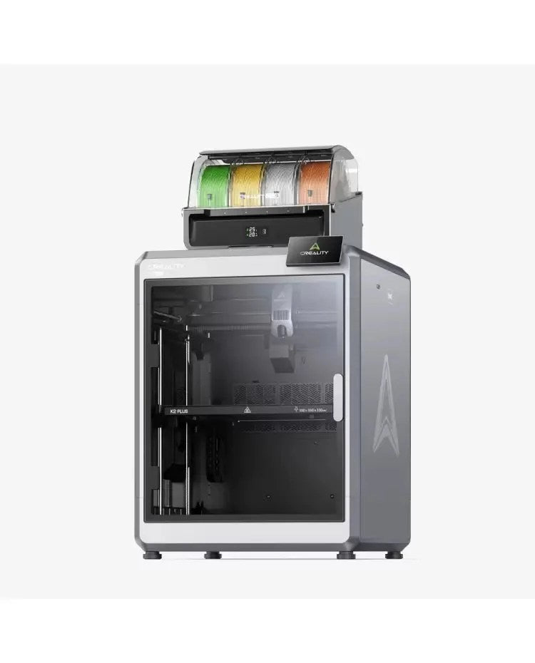 Creality K2 Plus Combo 3D printer by Casavibeo with a sleek design and large build volume, shown in a well-lit setting.