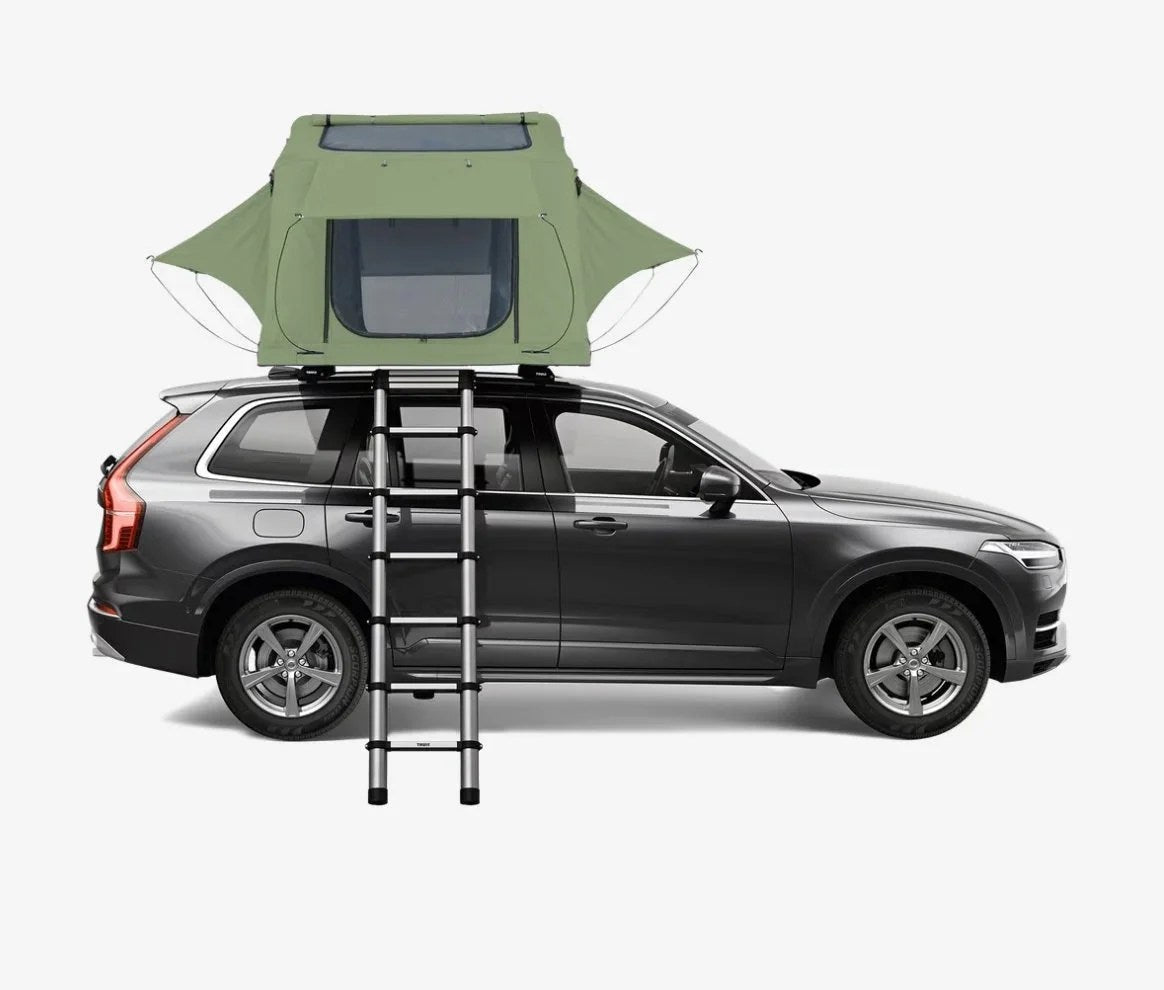 Casavibeo Thule Tepui Explorer Kukenam 3 roof top tent set up on a vehicle, showcasing durable fabric and elevated camping design.