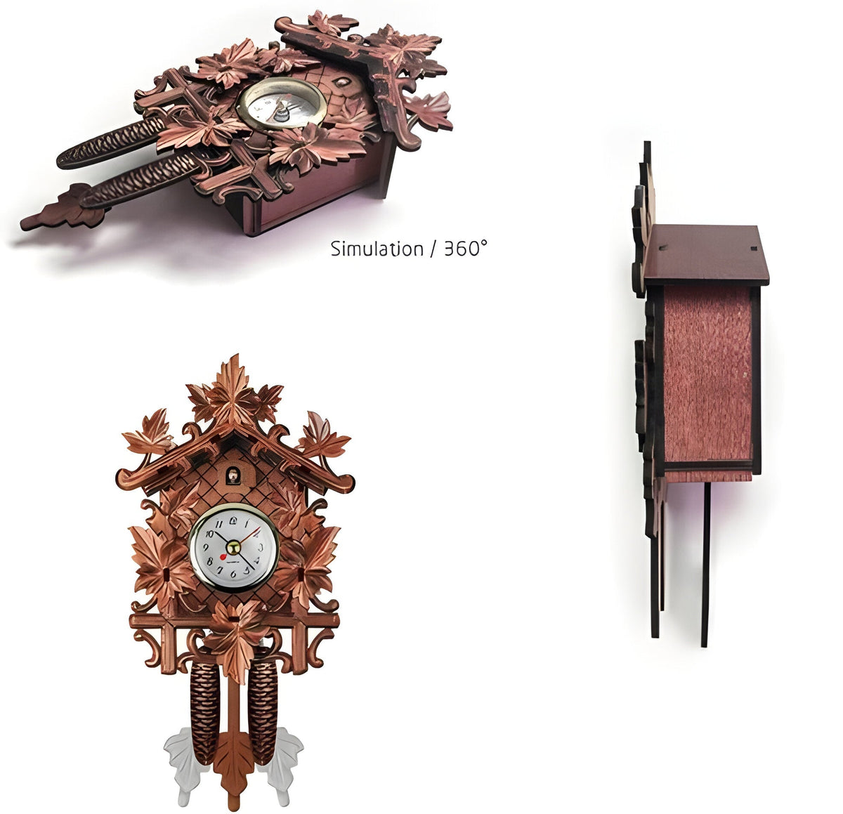 Belro Retro Cuckoo Wall Clock with wooden finish and traditional cuckoo design, perfect for home decor.