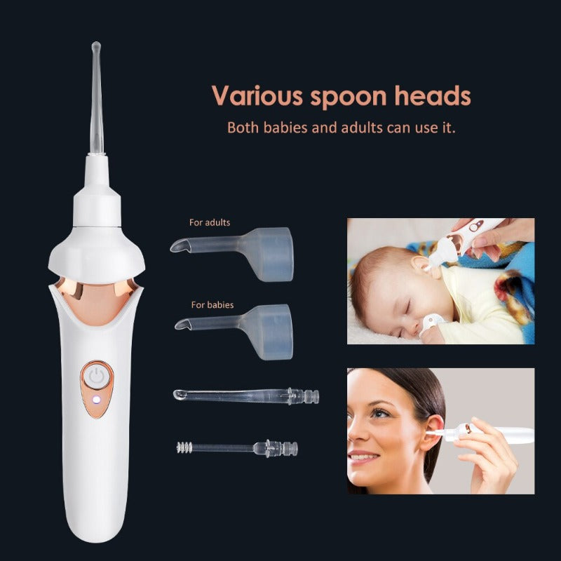 Belro painless vacuum ear cleaner device for safe and effective ear hygiene, shown in use in a health and beauty setting.
