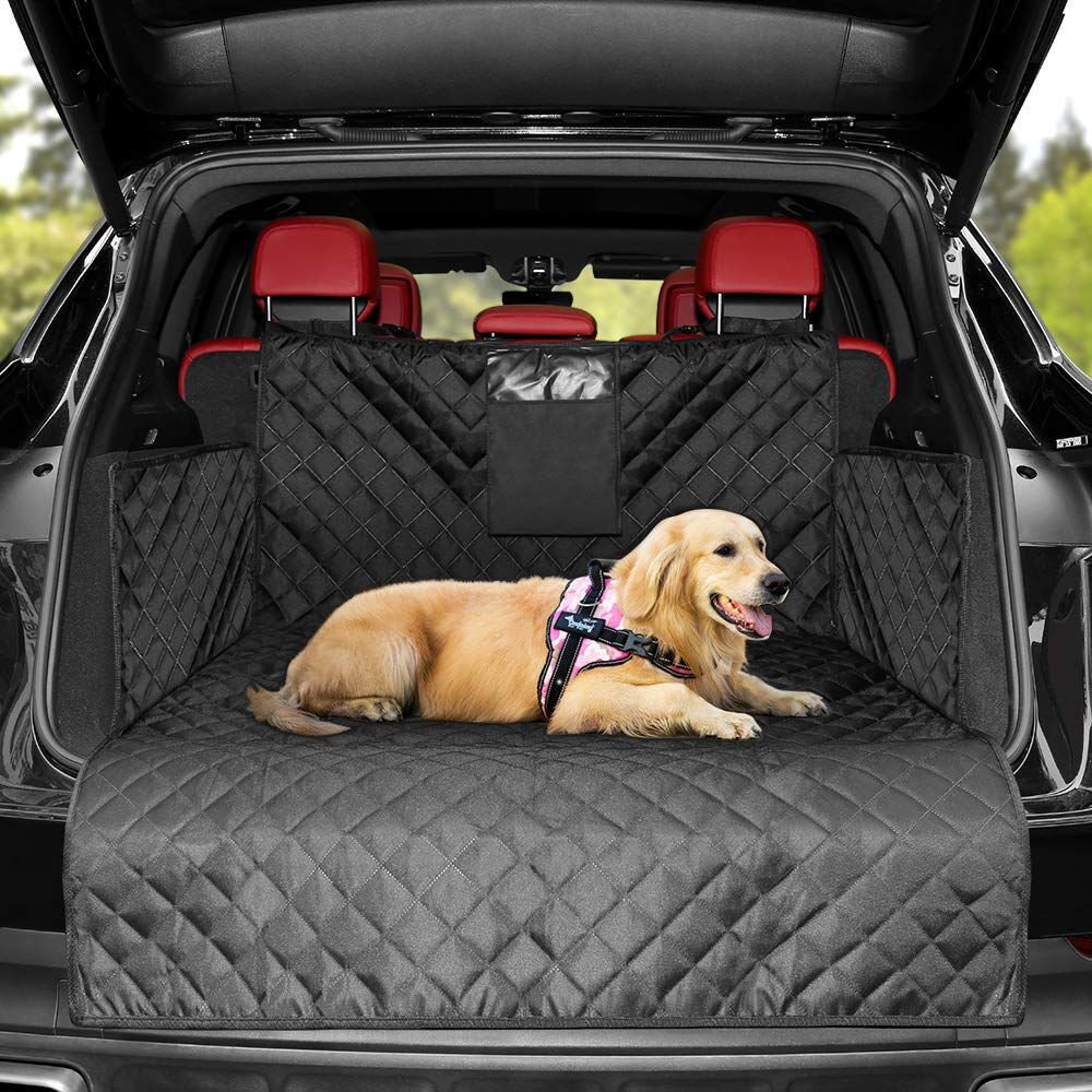 Belro dog trunk seat cover for SUVs, protective automotive accessory with non-slip surface and water-resistant fabric.