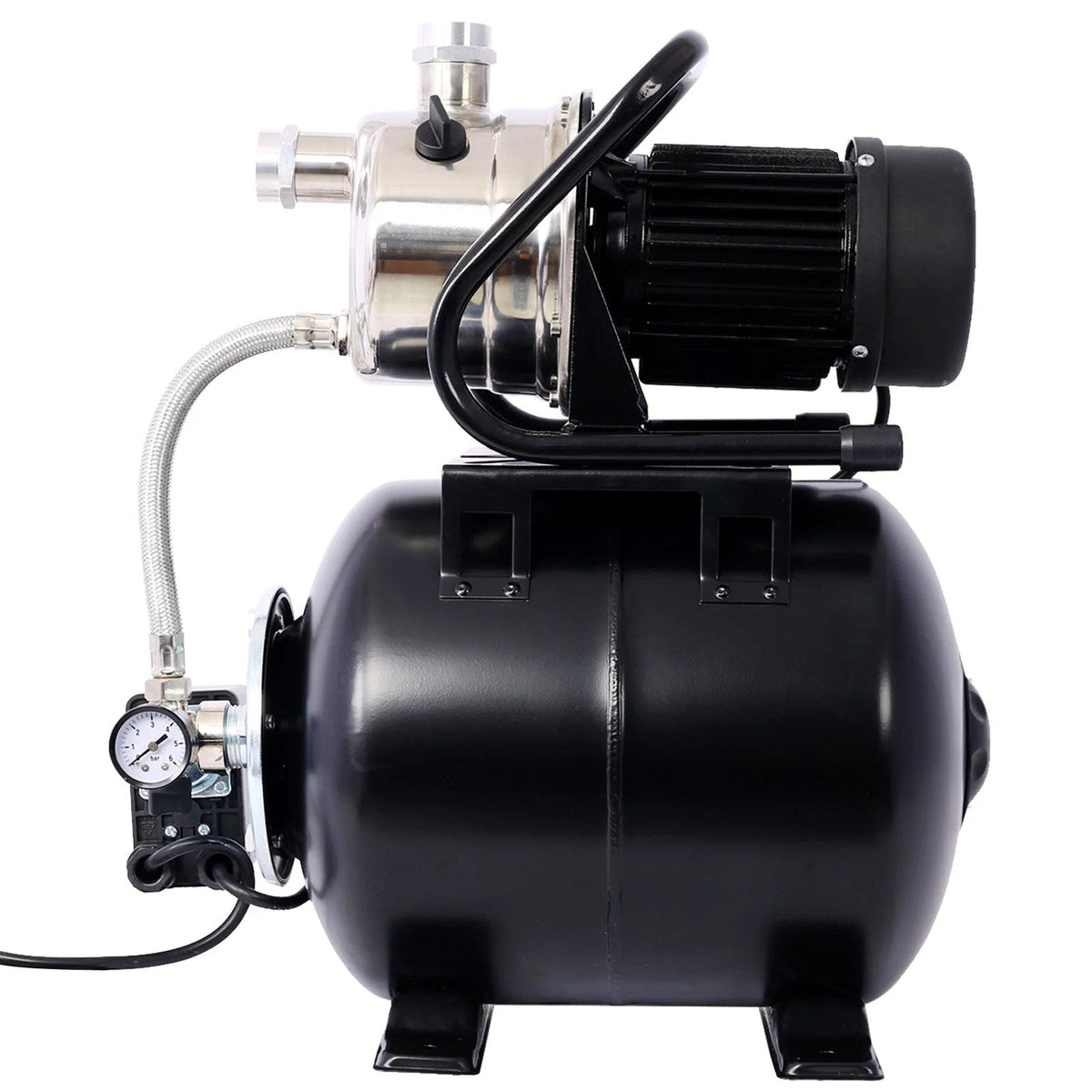 Casavibeo 1.6HP shallow well pump with 5-gallon pressure tank, automatic water booster for garden and irrigation systems
