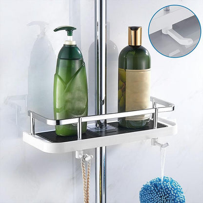 Belro no-drill shower caddy for outdoor use, featuring durable metal shelves and sturdy hooks for organizing bathroom or garden supplies.