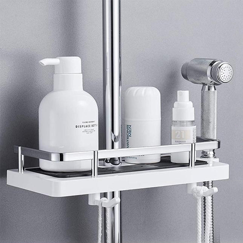 Belro no-drill shower caddy for outdoor spaces, featuring easy installation and durable design for convenient bathroom or garden storage.