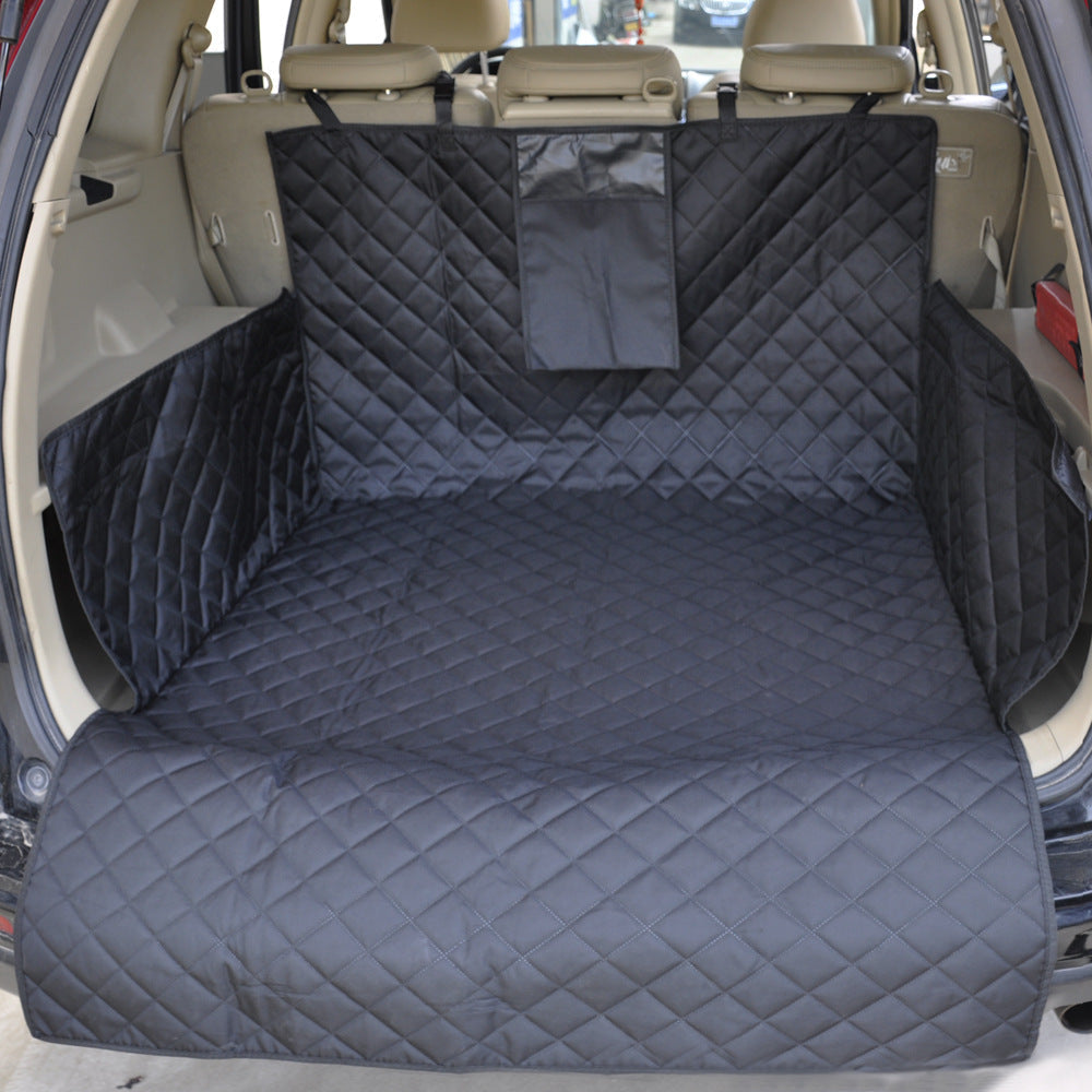 Belro dog trunk seat cover for SUVs, waterproof automotive pet barrier with non-slip backing, protects car interior during travel.