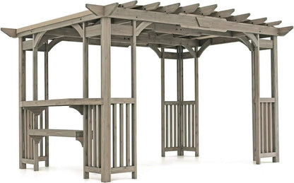 Casavibeo Yardistry Madison Pergolas YM11783 with wooden slats and sturdy frame for outdoor shade and aesthetic appeal.