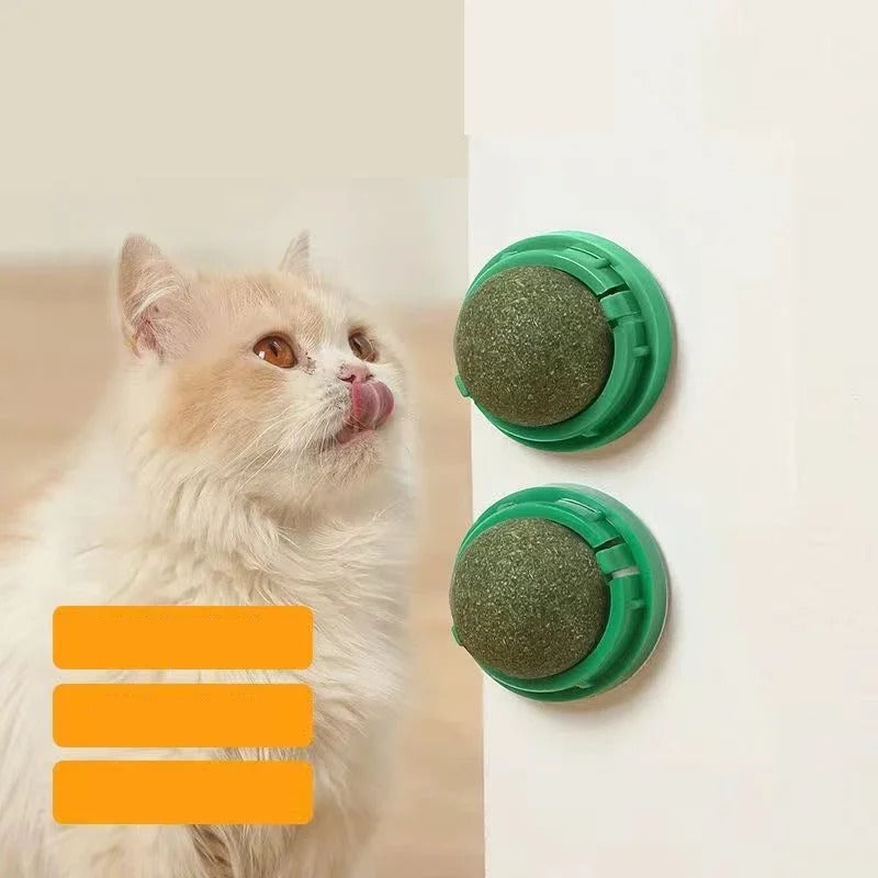 Set of four Belro premium catnip balls for cats, soft, colorful pet toys designed to entertain and stimulate feline play.