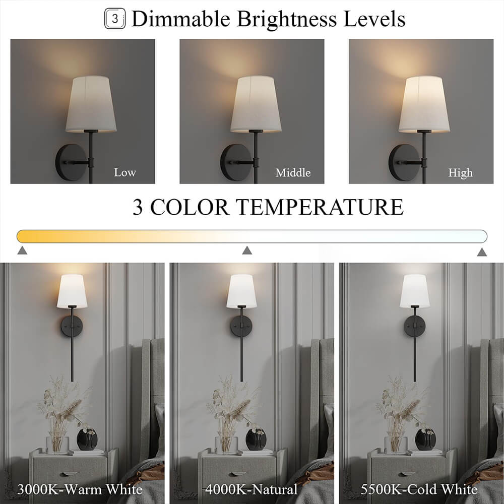 Wireless fabric wall lights by Belro, set of 2 with free bulbs, suitable for outdoor home and garden wall decor.