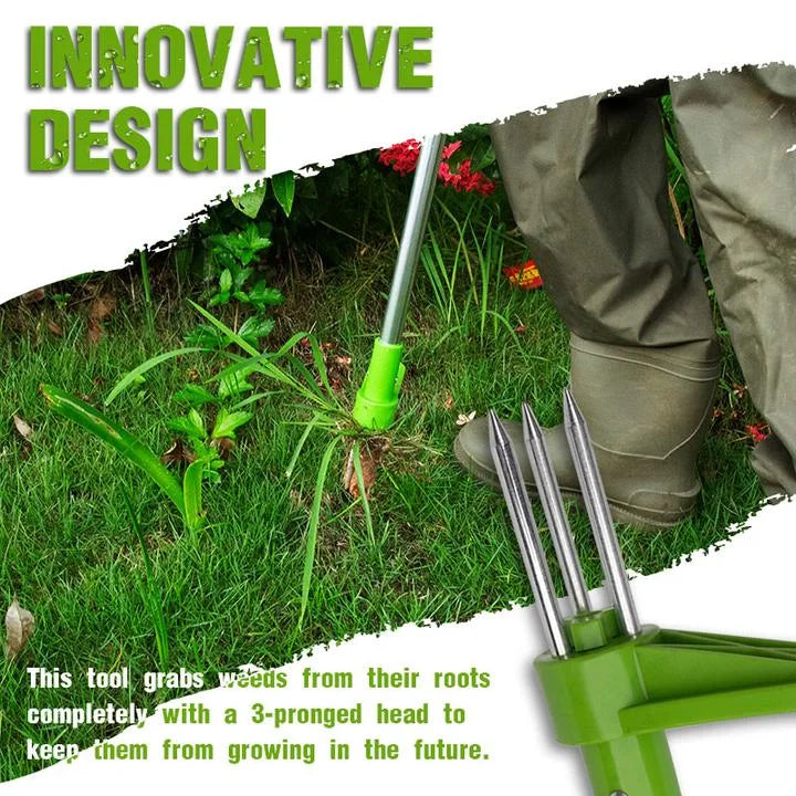 Belro long handle standing weed puller with ergonomic design, ideal for easy weed removal in outdoor gardening.