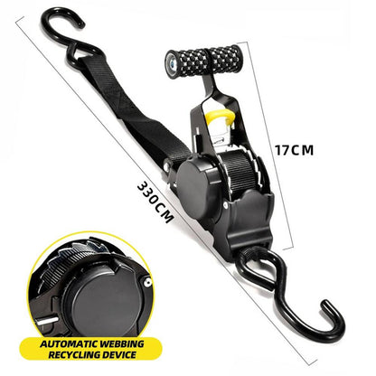 Belro 2-set retractable ratchet straps for securing loads, featuring durable webbing and locking mechanisms.