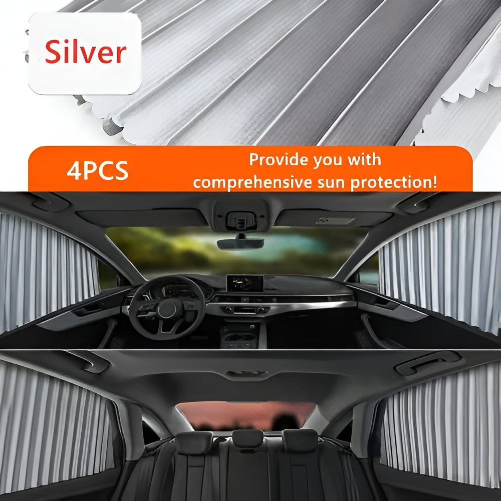 Belro car window shades accessory with dark tinted fabric, designed to block sunlight and reduce glare inside vehicle.